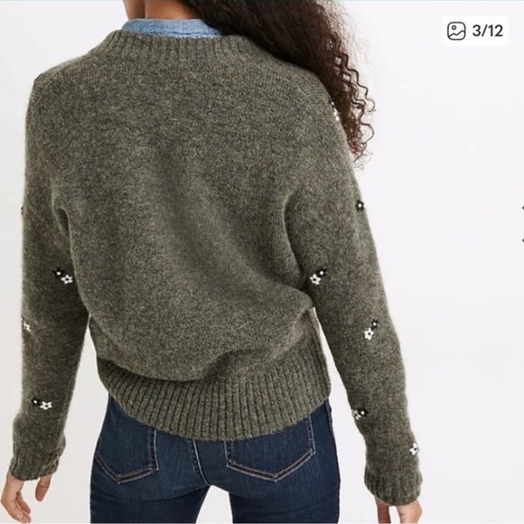 Madewell Green/grey Floral Sweater - Picture 3 of 6